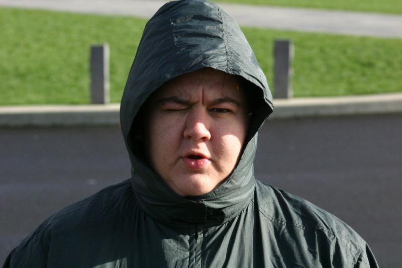 2006-01-28 14:23:56 ** Astoria, Erica, Oregon ** Erica in her new rain jacket.