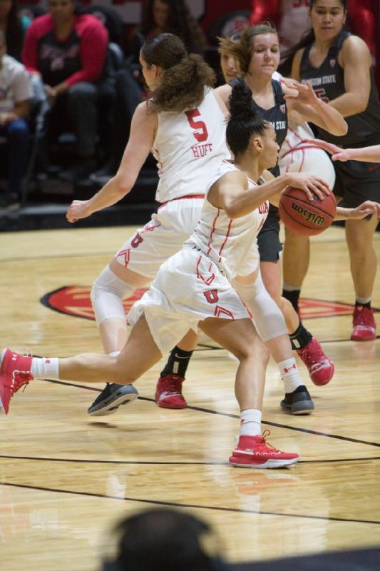 2019-02-24 12:31:32 ** Basketball, Damenbasketball, Kiana Moore, Megan Huff, Niyah Becker, Utah Utes, Washington State ** 