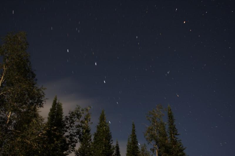 2010-08-20 21:26:43 ** Uinta Mountains ** 185 second exposure, so a little over three minutes. The earth is rotating.