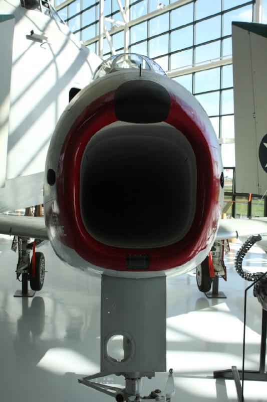 2011-03-26 15:22:56 ** Evergreen Aviation & Space Museum ** Air intake of the North American FJ-3 Fury.