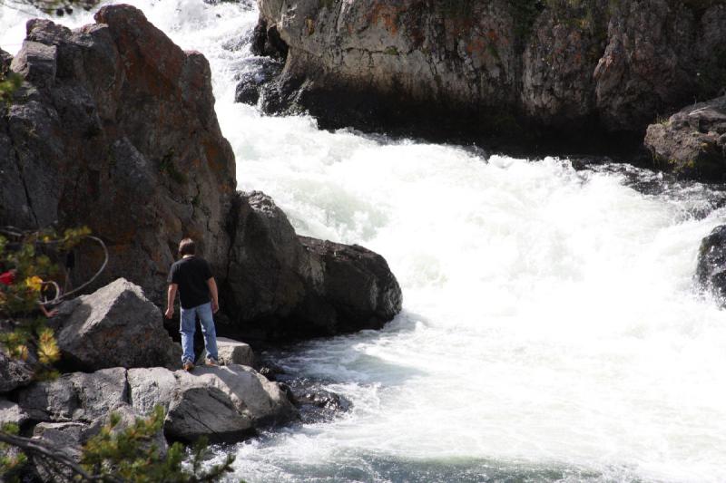 2009-08-03 09:46:26 ** Yellowstone National Park ** Hope he does not fall in.