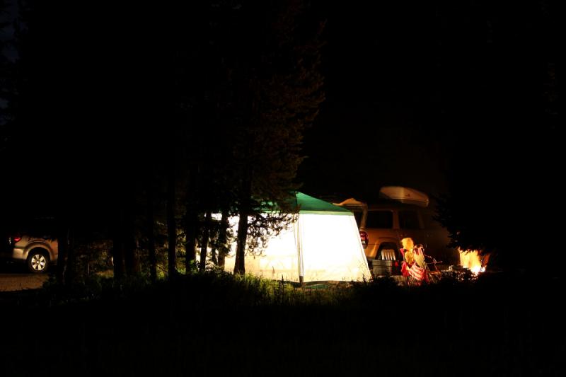 2008-08-14 22:34:16 ** Yellowstone National Park ** A brightly lit tent.