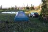 For the second night, we picked a nice place near a small lake for our tent. Unfortunately it was very stormy during the night and the wind almost pulled our tent out of the ground.