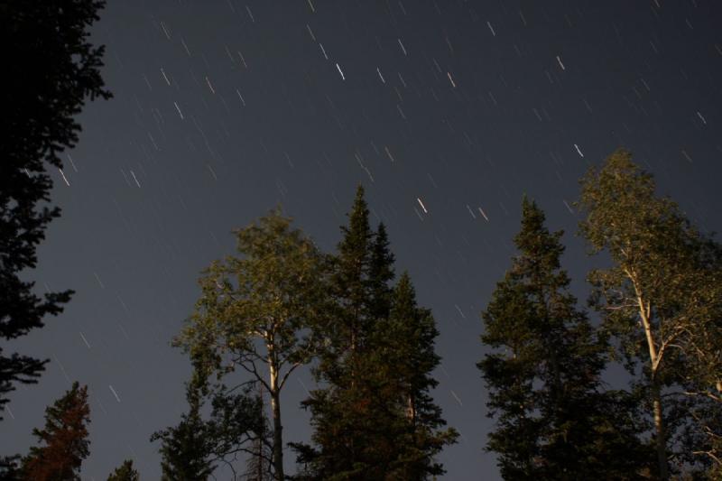 2010-08-20 21:37:54 ** Uinta Mountains ** Star trails at 304 seconds exposure, so a little more than 5 minutes.