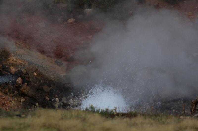 2009-08-02 15:19:56 ** Yellowstone National Park ** Hot water boils in the Gibbon Geyser Basin.