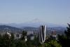 Portland in the foreground and Mount Hood in the background.