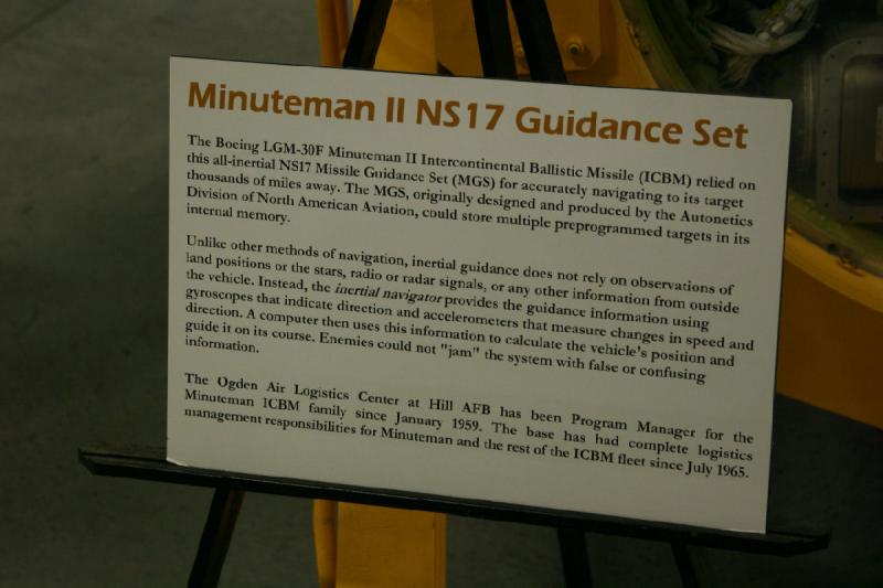 2007-04-08 14:15:10 ** Air Force, Hill AFB, Utah ** Beschreibung des NS-17 Navigationssystems für die 'Minuteman II' ICBM.