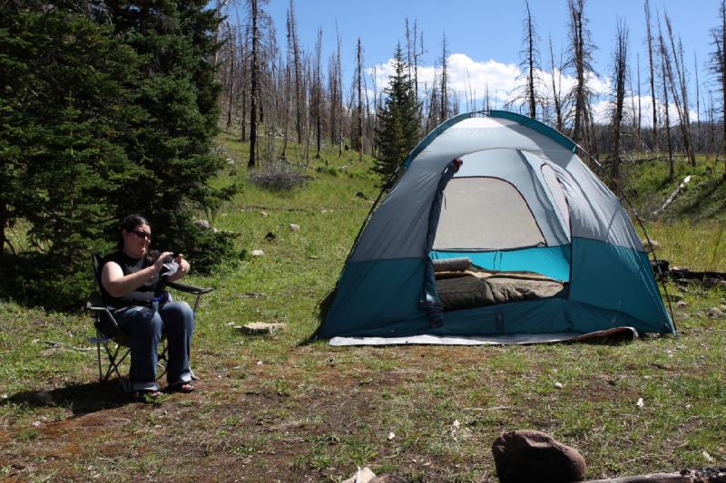 2010-08-21 15:03:39 ** Erica, Uinta Mountains ** Our tent at the space for the second night.