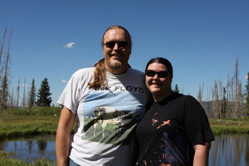 2010-08-21 15:21:45 ** Erica, Ruben, Uinta Mountains ** Ruben and Erica at the lake at our second camping site.