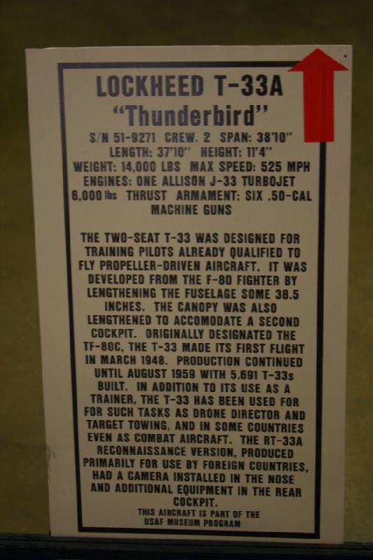 2007-04-01 15:40:08 ** Air Force, Hill AFB, Utah ** Beschreibung der Lockheed T-33A 'Thunderbird'.