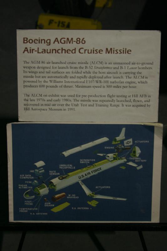 2007-04-08 13:23:46 ** Air Force, Hill AFB, Utah ** Description of the Boeing AGM-86 air-launched cruise missile.