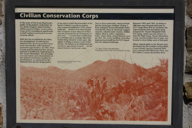 2006-06-17 11:13:22 ** Tucson ** 'Civilian Conservation Corps' (CCC), eine Art Arbeitsbeschaffungsmaßnahme während der Weltwirtschaftskrise zwischen den Weltkriegen.