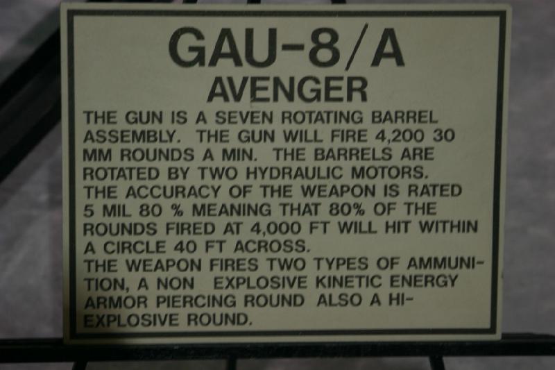 2007-04-08 13:40:22 ** Air Force, Hill AFB, Utah ** Description of the GAU-8/A 'Avenger' cannon of the A-10.