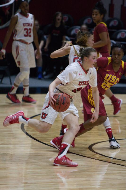 2016-01-29 19:40:36 ** Basketball, Damenbasketball, Danielle Rodriguez, Paige Crozon, Tanaeya Boclair, USC, Utah Utes ** 