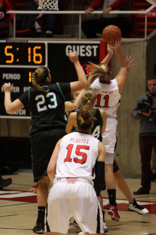 2012-12-29 15:28:30 ** Basketball, Michelle Plouffe, North Dakota, Taryn Wicijowski, Utah Utes, Women's Basketball ** 