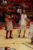 Sasha McKinnon receives flowers for her last game.