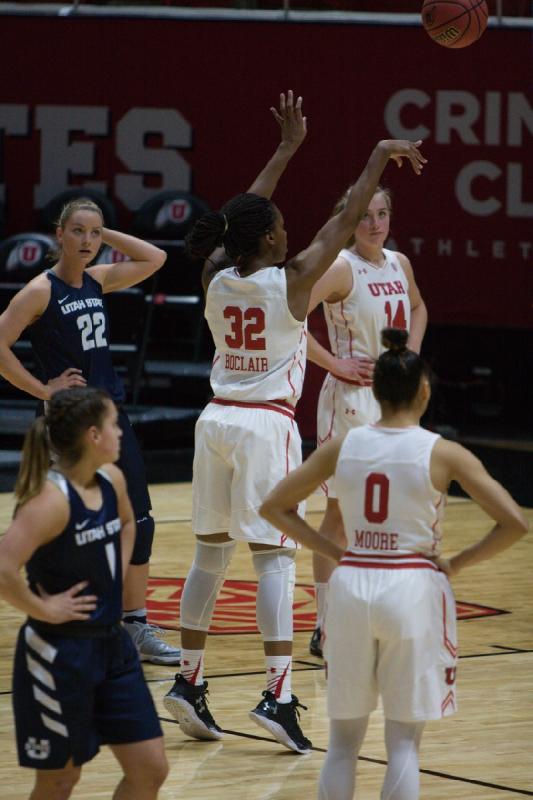 2016-12-03 14:07:27 ** Basketball, Damenbasketball, Kiana Moore, Paige Crozon, Tanaeya Boclair, Utah State, Utah Utes ** 