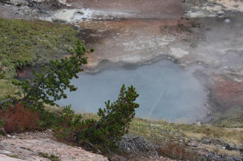 2009-08-02 15:23:39 ** Yellowstone National Park ** View from a path behind the geysers at the Gibbon Geyser Basin.