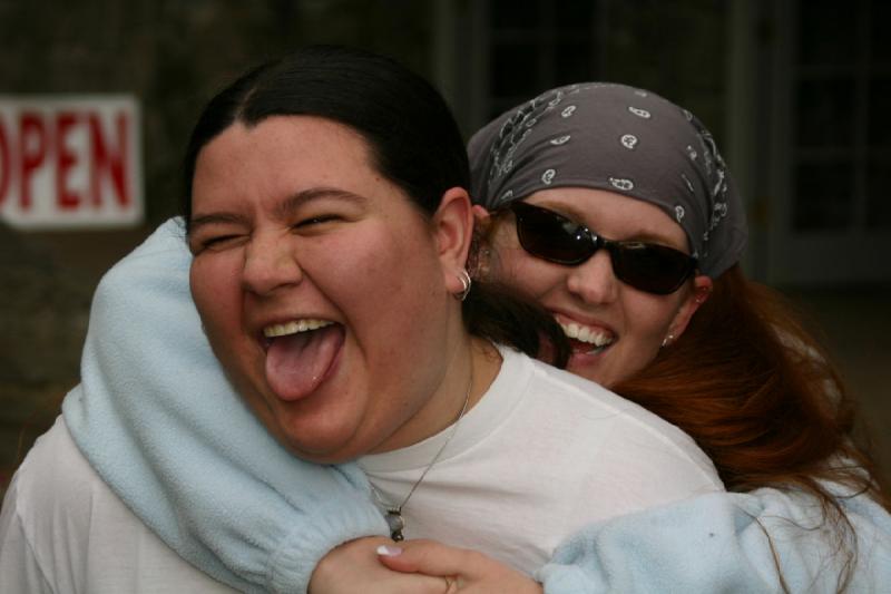 2005-05-06 17:44:28 ** Erica, Katie, Multnomah Falls ** Erica and Katie.