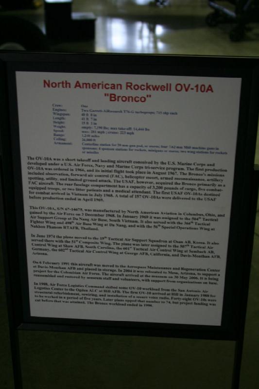 2007-04-08 14:25:10 ** Air Force, Hill AFB, Utah ** Description of the North American Rockwell OV-10A 'Bronco'.