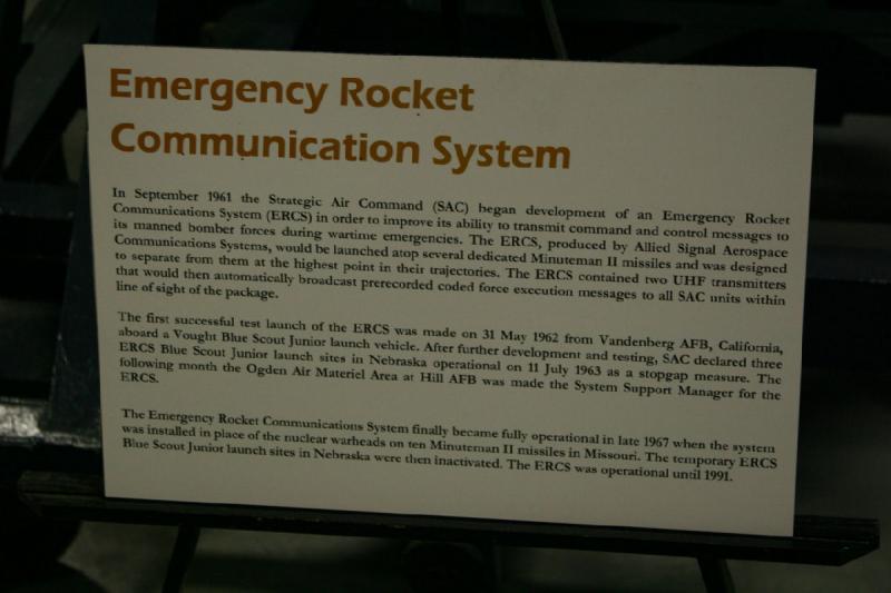 2007-04-08 14:14:48 ** Air Force, Hill AFB, Utah ** Beschreibung des raketengestützten Notfallkommunikationssystems.