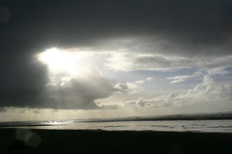 2006-01-28 16:45:58 ** Cannon Beach, Oregon ** Some sun rays make it through the clouds.