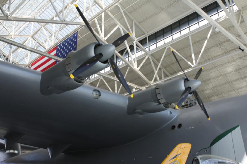 2011-03-26 15:21:09 ** Evergreen Aviation & Space Museum ** Two of the starboard engines of the Hughes H-4 Hercules.