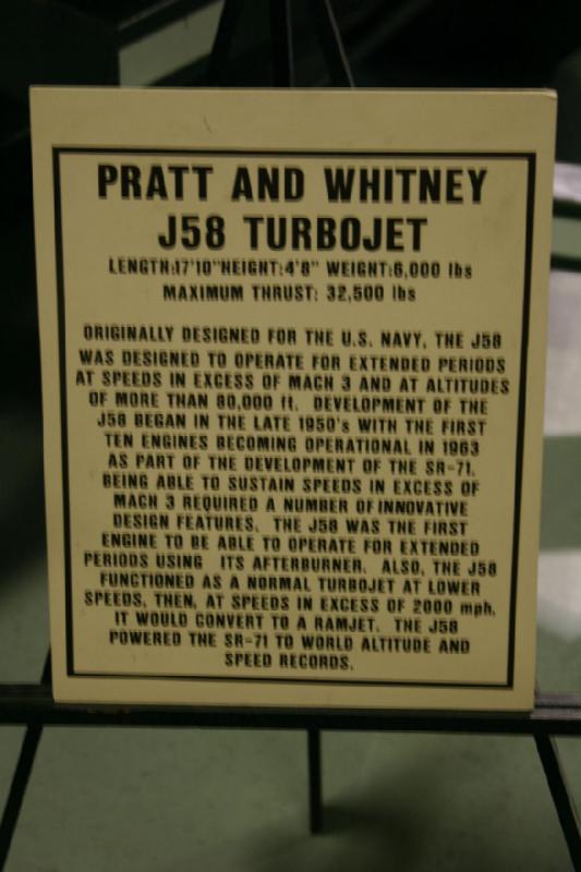 2007-04-08 13:59:46 ** Air Force, Hill AFB, Utah ** Beschreibung des Pratt & Whitney J58 Turbojet Triebwerks, das in der SR-71 benutzt wird.