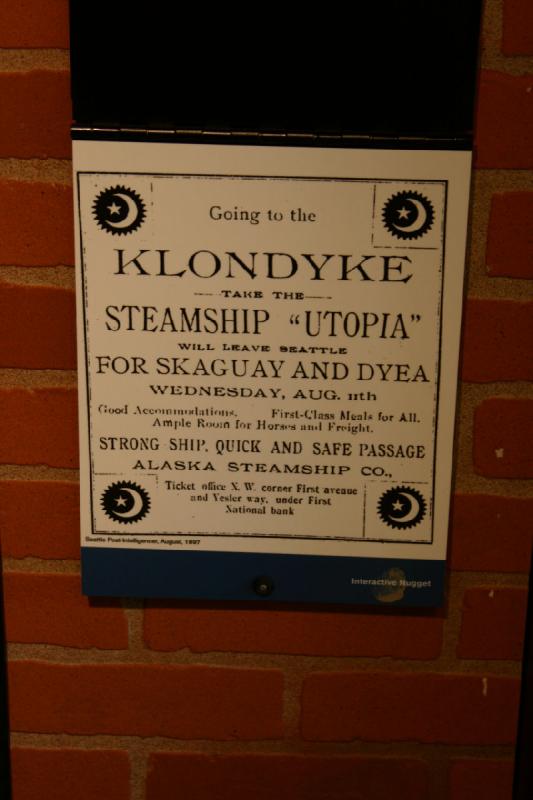 2007-09-03 10:17:50 ** Seattle ** Anzeige in der Zeitung für die Fahrt mit dem Dampfschiff 'Utopia' von Seattle nach Skaguay und Dyea.
