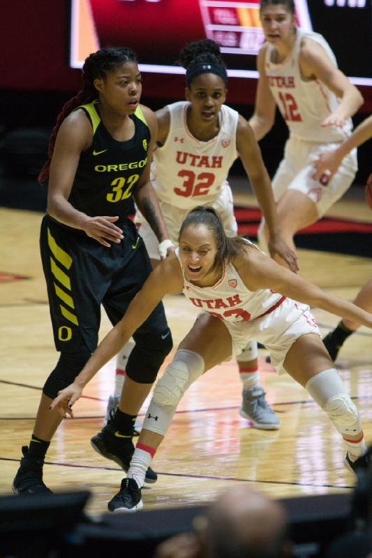 2018-01-28 13:49:55 ** Basketball, Damenbasketball, Daneesha Provo, Emily Potter, Oregon, Tanaeya Boclair, Utah Utes ** 